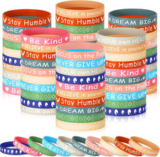 100 Pieces Motivational Bracelets Bulk Inspirational Silicone Wristbands Unisex
