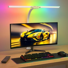 Upgraded LED Desk Lamp for Home Office with RGB, Rotatable Computer Desk Light w