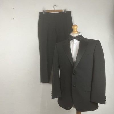 Marks & Spencer Smoking Dinner Anzug 2-teilig Herren 40 S Schwarz 36 W 29 L M&S Regular
