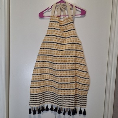 Creative Co-Op Artsy Tassel Cotton Apron