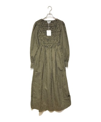 GANNI Seersucker maxi dress 34 Black x Beige Mint | eBay