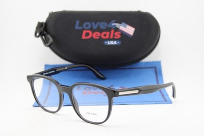 NEW PRADA VPR 04U 1AB-1O1 BLACK SILVER AUTHENTIC EYEGLASSES 52-19