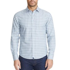 UNTUCKit Giacomo Slim Fit Wrinkle Free Shirt, Blue, Green Tan Check, Size XL