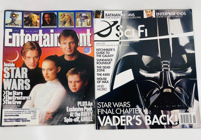 2 Magazine Issues Sci Fi June 2005 & Entertainment Weekly May 21, 1999 Star Wars
