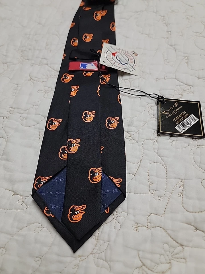Silk Orioles Tie Mens Neck Ties Baltimore Orioles Neckties 3634 - Image 2 of 3