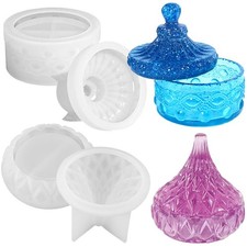 2 PCS Storage Box with Lids Jewelry Box Resin Silicone Mold Creative Silicone Ca