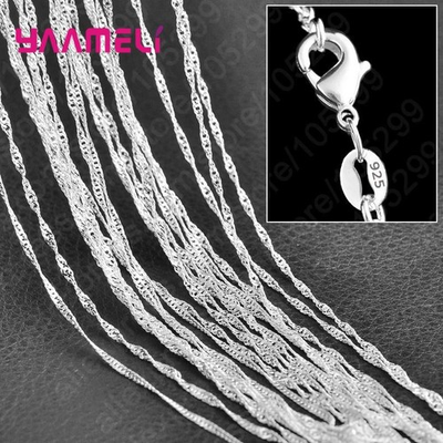 #ad 10pcs Pure 925 Sterling Silver Charm Link Chain Necklace Jewelry with Strong Smo $19.99