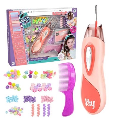 Mädchen Schmuckset DIY Haarschmuck Perlen Flechtmaschine Bastelset 5-11 Jahre