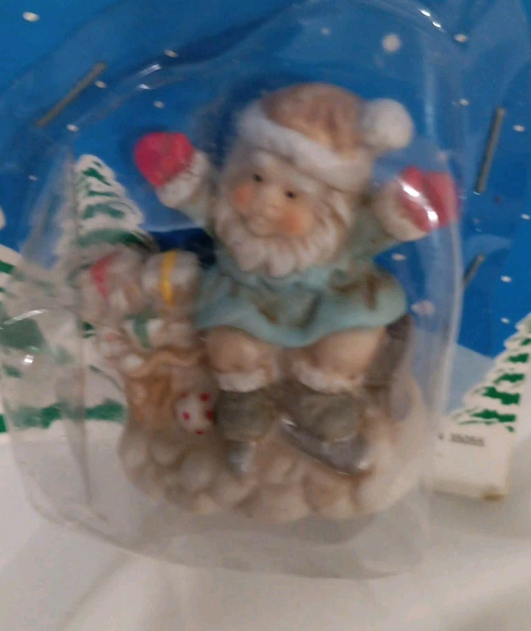 Fabri-Centers Of America Vtg. Santa Village Figurine  Santa W/Ice Skates  1992 