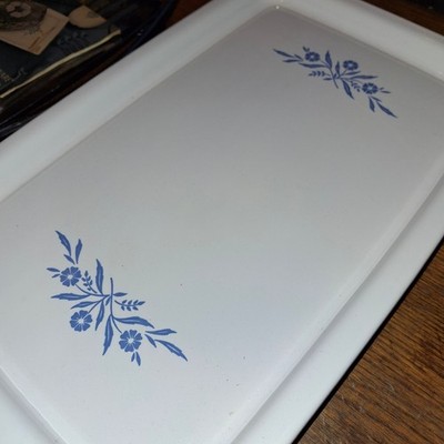 CorningWare P-54 Warming Tray Blue Cornflower NO CORD 16'' X 10'' good preowned