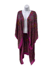 FREE PEOPLE All Tours Envoltura/Chal/Ruana/Cubierta Rosa Paisley Talla Única