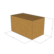 50 14x8x8 Kraft Brown Corrugated Shipping Boxes 32 ECT Single-Wall New