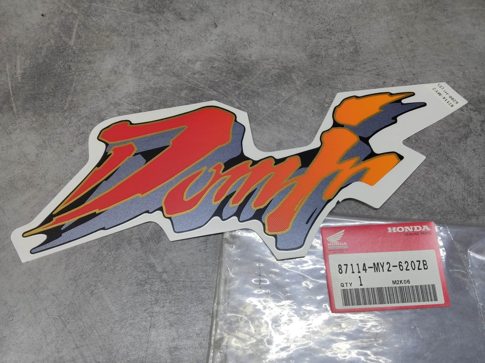 Décor autocollant 87114-MY2-620ZB gauche pour moto Honda NX650 Dominator 1992