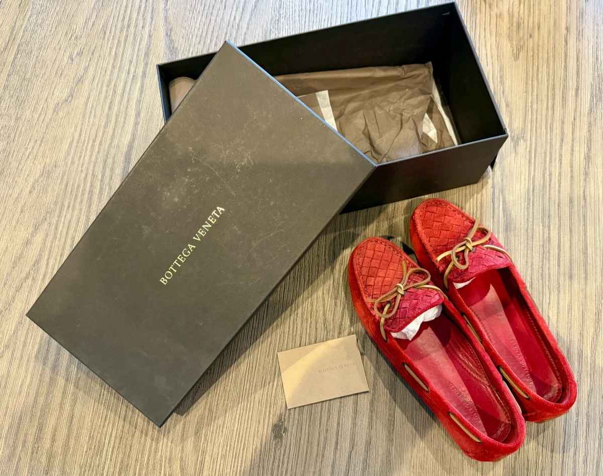 Bottega Veneta red suede woven loafers Bottega Veneta  main image 4