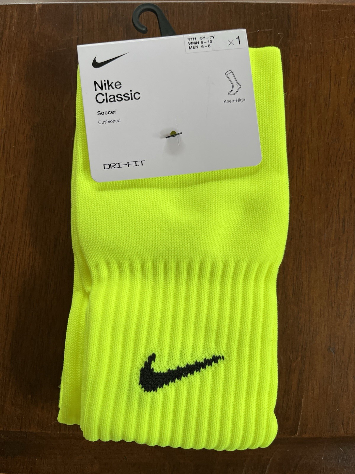 Unisex Size M (6-8M/6-10W) Yellow Nike Classic Knee-High Soccer Socks SX5728-702