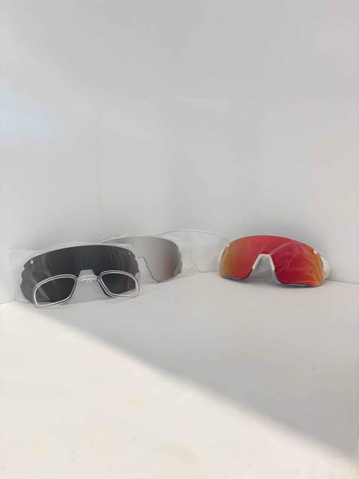 KAPVOE CYCLING GLASSES WHITE FRAME/ORANGE LENS (INCLUDES 3 OTHER LENSES)