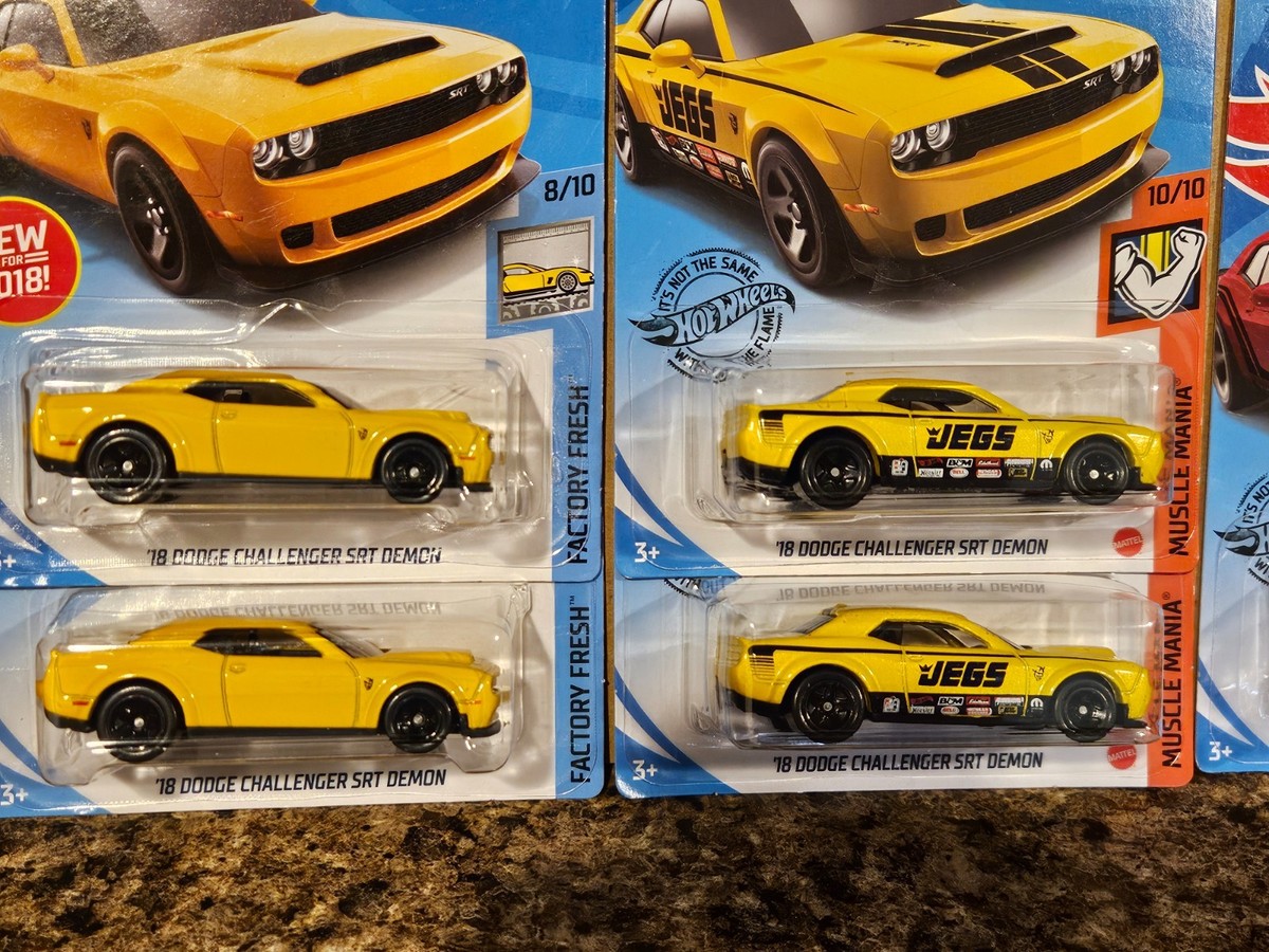 Hot Wheels Lot of 6 2018 Dodge Challenger SRT Demon '18 Yellow