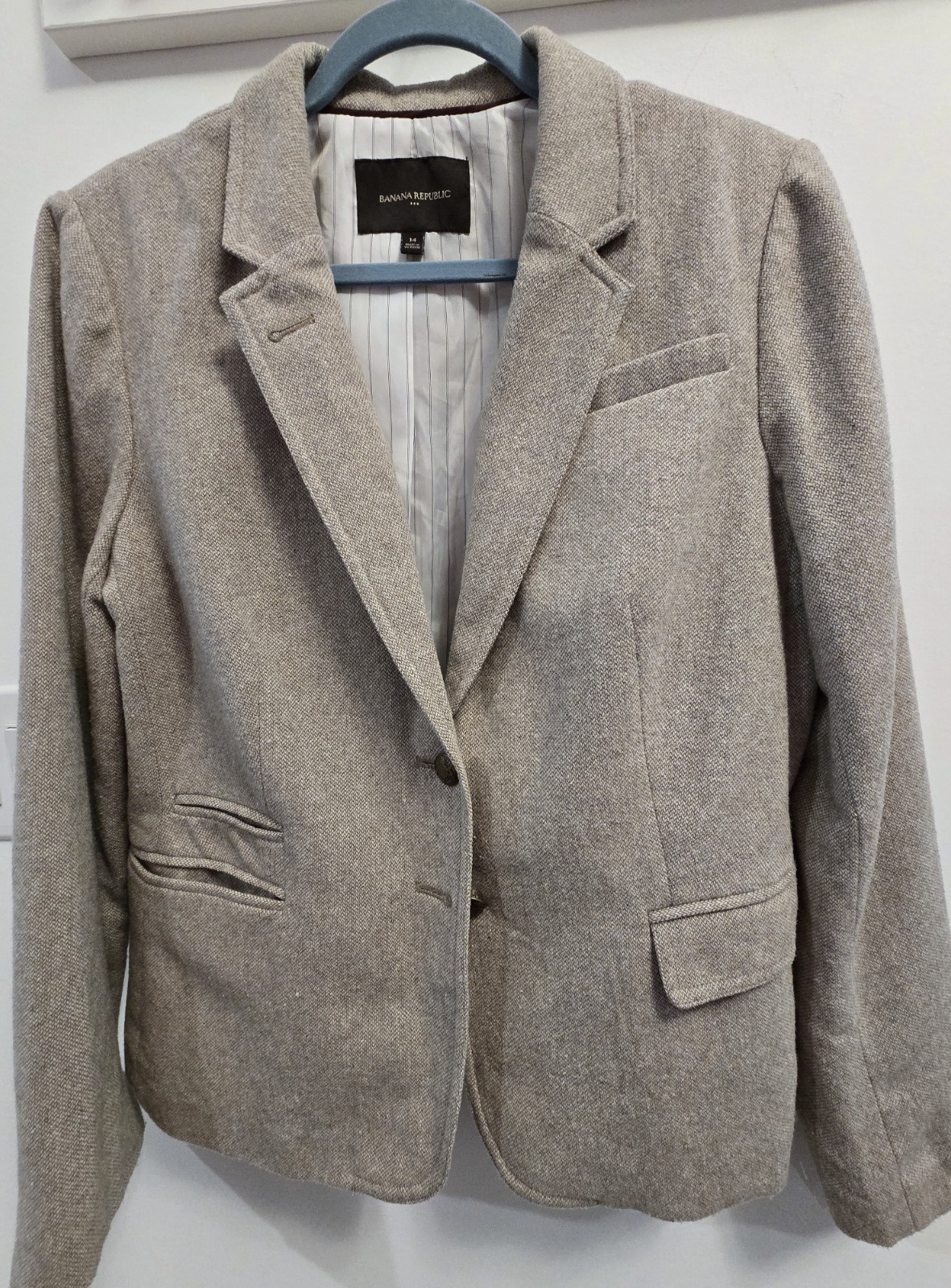 Banana Republic Factory Grey Herringbone Blazer - Sz 14