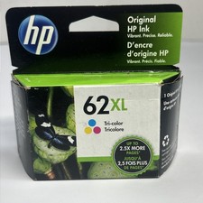 HP 62 XL Black Ink EXP May 2022 Sealed Box OEM Genuine