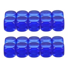 16 mm Clear Dice Blank 100 Pcs Rounded Corner with Smoothed Surface Dark Blue