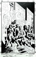 X-Force #94 Cover Original Art Domino Cannonball Dani Moonstar Warpath Magneto