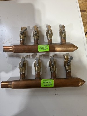 2- Four Pipe Manifolds With Valves. New Never Never Used. Used with upnor pex.