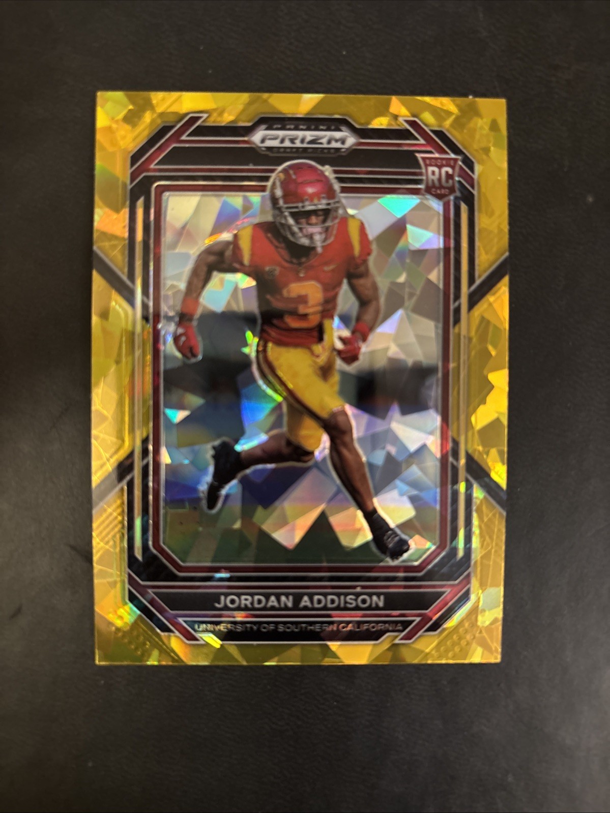 Jordan Addison 2023 Panini Prizm Draft #136 Gold Ice