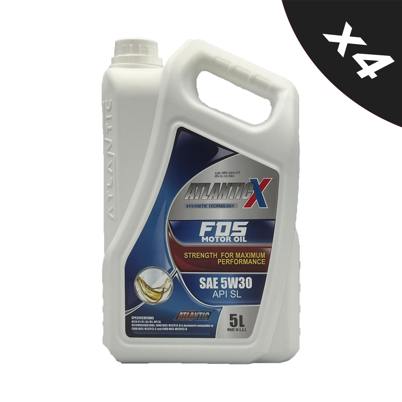 Atlantic 5w-30 Fully Synthetic Engine Oil ACEA A5/B5, API SP,CF ILSAC GF 6A 4x5L