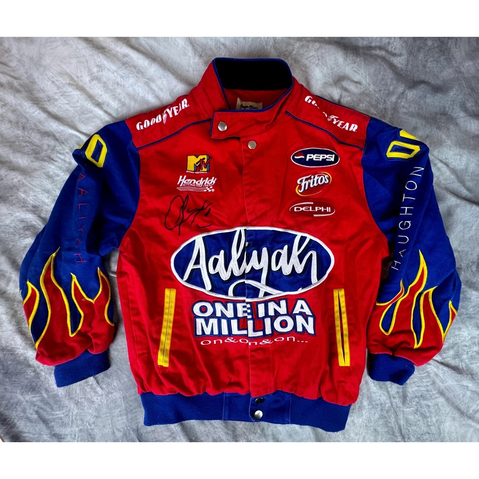 Headgear Classics Aaliyah One in a Million Racing Jacket Mens Medium Red Blue M image 1