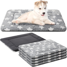 4 Pcs Winter Dog Crate Pads, Ultra Soft Warm Washable Dog Cat Bed Mat for Pet Cr