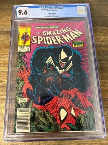 Amazing Spider-Man #316 CGC 9.6 NEWSSTAND Variant, 1st Venom Cover MacFarlane