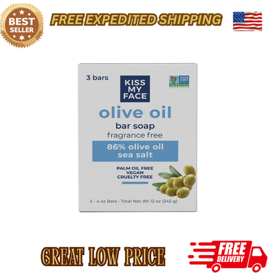 #ad #ad Kiss My Face Olive Oil Fragrance Free Bar Soap Moisturizer 4 Oz 3 Pack $9.96