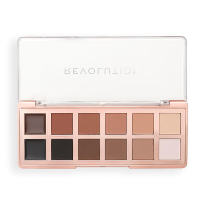 Revolution, the Master Icon Matte Nudes Palette, 12 Shades, High-Impact Pigment,