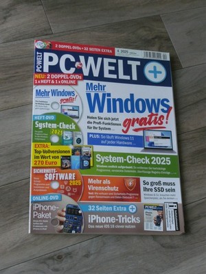 PC Welt plus 4 2025, mit 2 Doppel DVDs ungenutzt