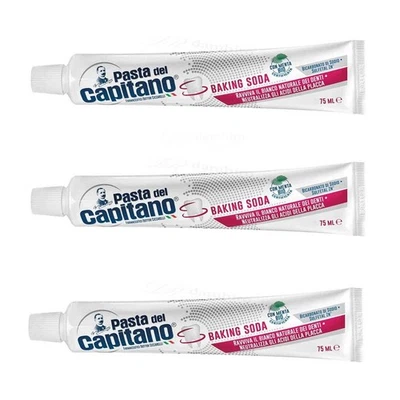 Pasta del Capitano Baking Soda Zahnpasta mit Bio Minze 3x 75 ml