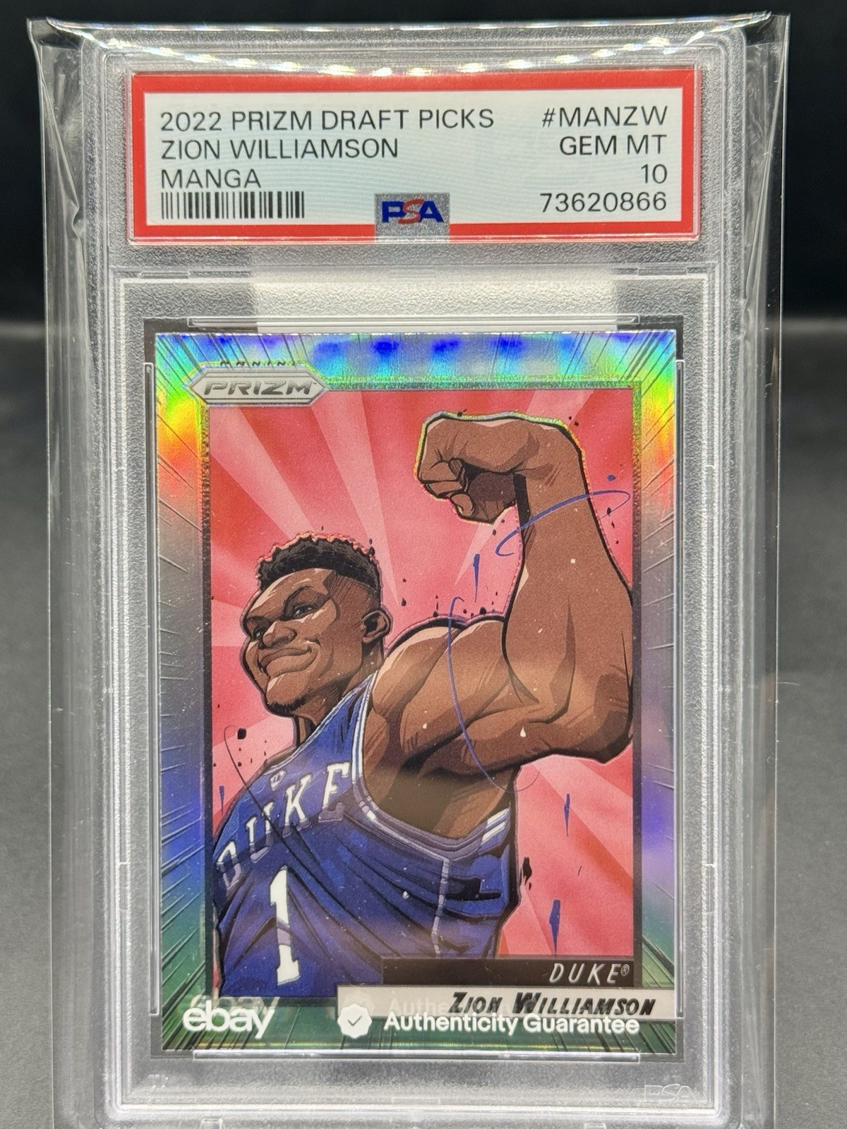 2022 Panini Prizm DP Zion Williamson Manga Case Hit PSA 10 Duke SSP