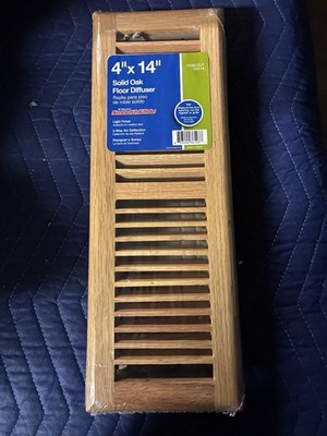 Truaire Solid Oak 4 x14  Floor Diffuser Smoothglide Light Finish NIB H168-OLF