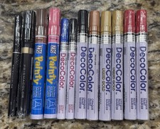 Lot Of 12 New / Sealed Paint Pen Marker Deco Zig Painty Prismacolor Broad  Fine