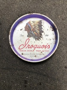 Rare Vintage Iroquois Indian Head Beer and Ale Metal Tray 12"