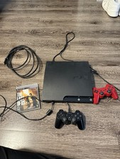 Sony PlayStation 3 PS3 Slim CECH-2001A 120GB Console Tested w/Cables  Game
