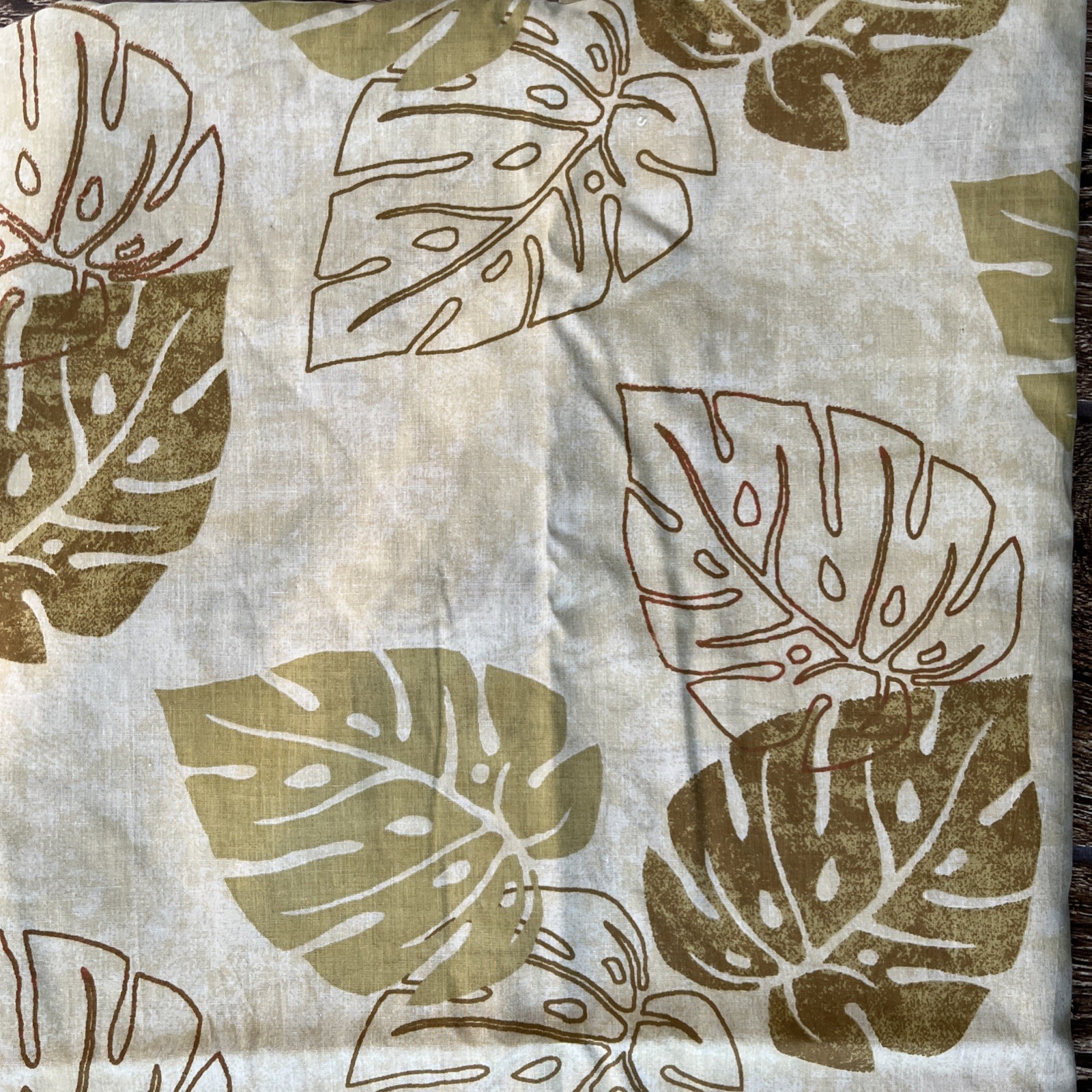 Washed Material Unbranded Monstera Leaves Cotton Blend Fabric 61 w x 4 yards Possibly ...