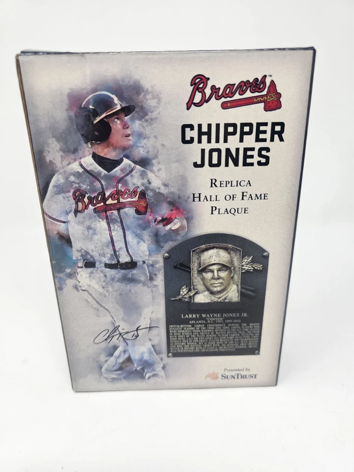 CHIPPER JONES HALL OF FAME PLAQUE REPLICA ATLANTA BRAVES SUNTRUST SGA 8/10/18 - Image 2 of 4
