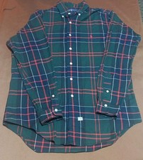 Vintage Polo Ralph Lauren Blake Dog Tartan Plaid Button Down Oxford Size Medium 