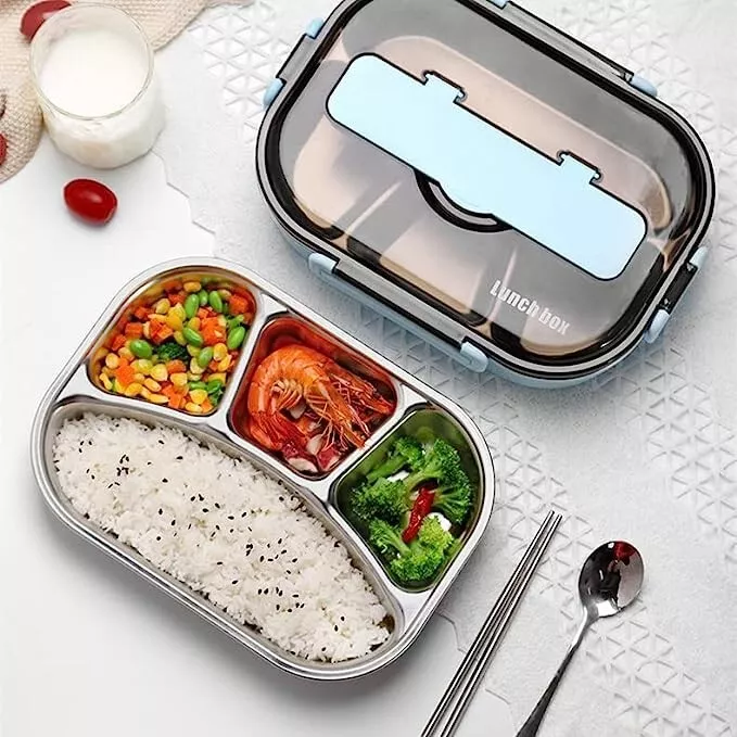 Lunch Box Reusable Bento Box Removable Tray Keep Warm Function Food Grade Plast