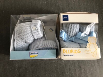 Calzini neonato azzurri coppia/ baby boy shoes set | eBay