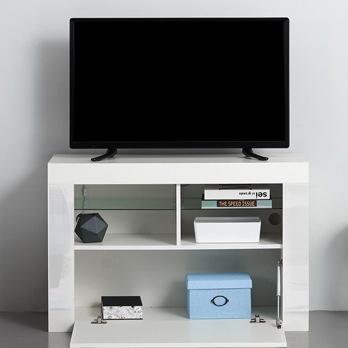 Modern TV Unit 100cm TV Stand Matt Body & High Gloss Front LED