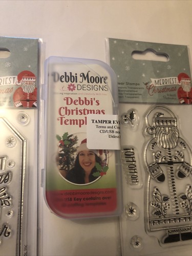 Debbi Moore USB Modelli di Natale 30 Carte Creazione Carta Artigianato + Timbri Trasparenti - Foto 2 di 3