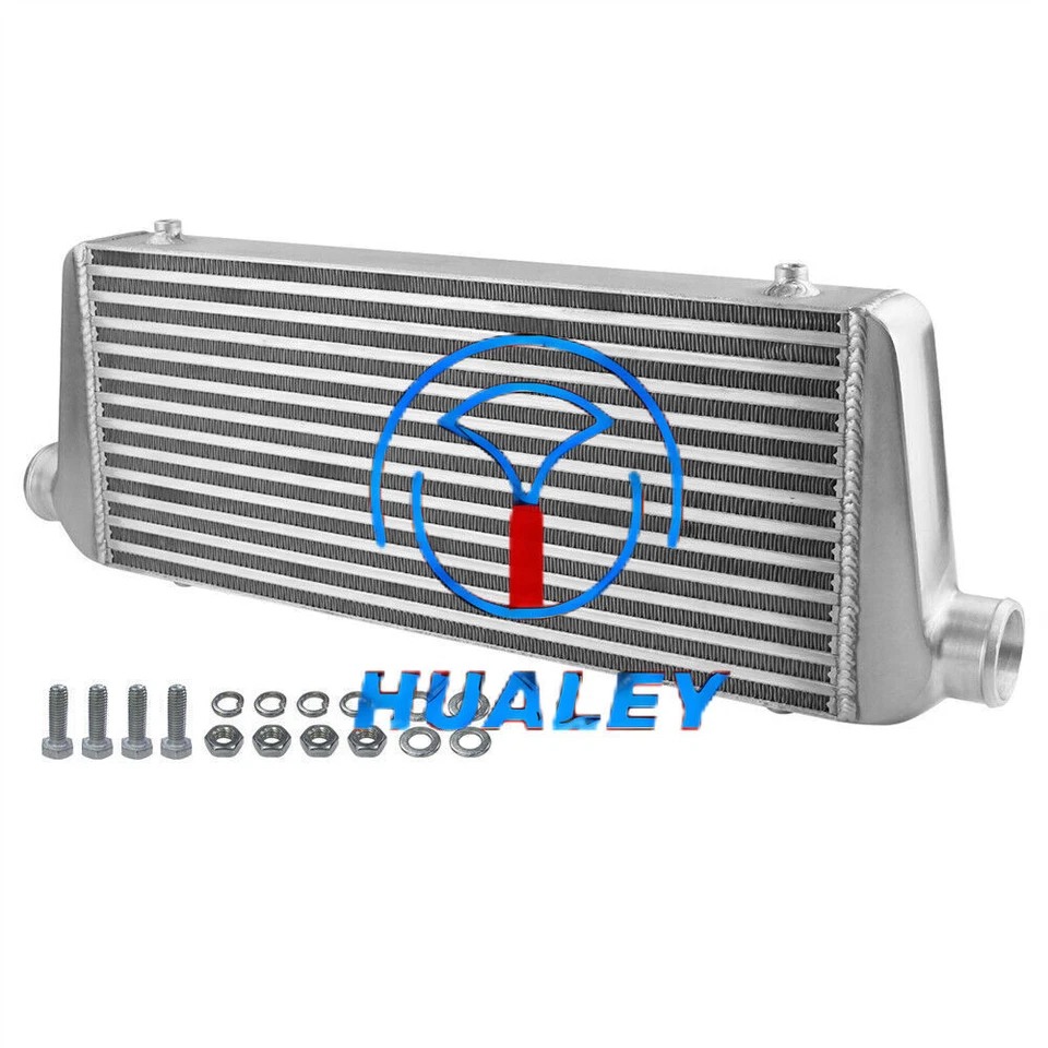 Intercooler de aluminio turbo universal de entrada y salida de 2,2" 23,5"x7"x2,5" Foto 4 de 4