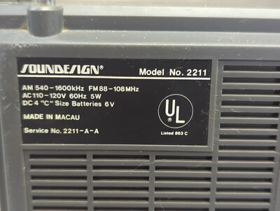 Soundesign 2211 Vintage Radio Portable AM FM Stereo | eBay