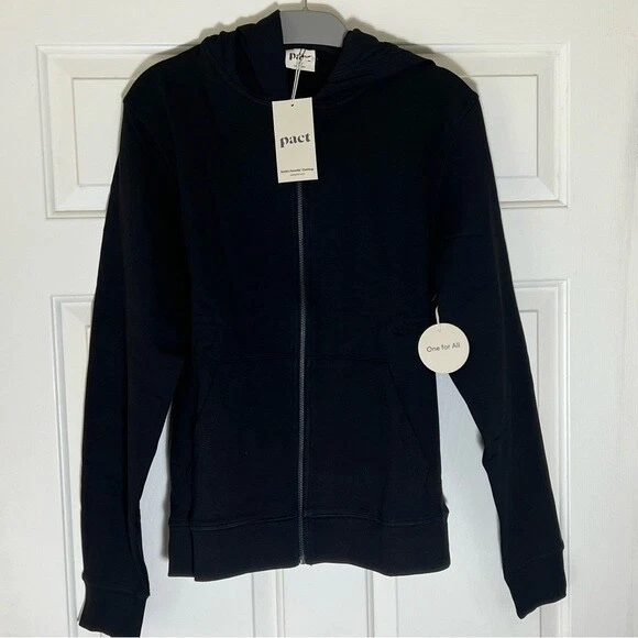 Pact One For All Zip Hoodie Black Medium 100% organic cotton new
Opens in a new window or tab